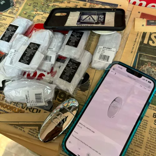 Stussy Tide Brand Brand Fire Shell Metal Pill Lightr Case Accessories BIC J5 Set Set