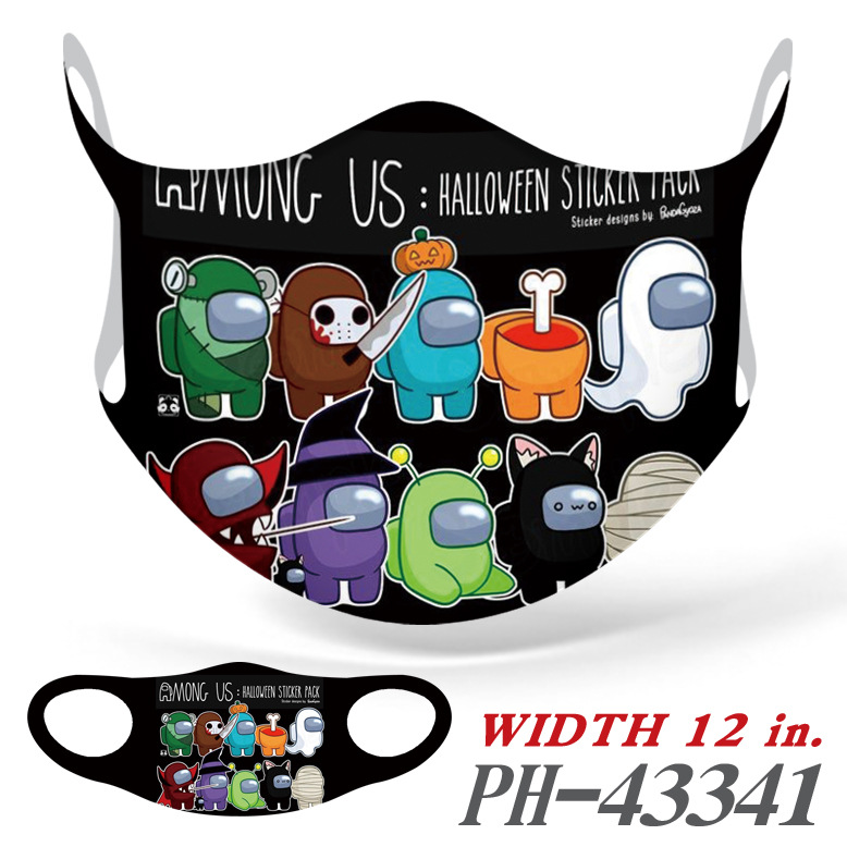 Among Us Perimeter Printed Mask Cartoon Game Perimeter Free ice silk dust mask cosplay mask