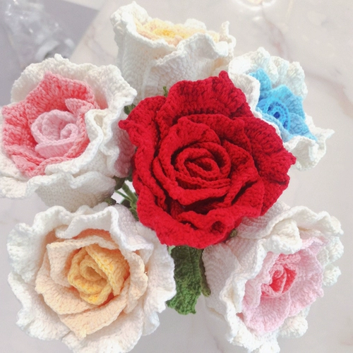 Плетеный набор материалов ручной работы, крючок для вязания, иголка, Таиланд, розы, букет, DIY