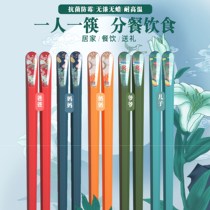 Chopsticks Zhuang Xiaoshe home chopsticks 2021 high-grade national tide wind home non-slip antibacterial alloy chopsticks high temperature tremble sound