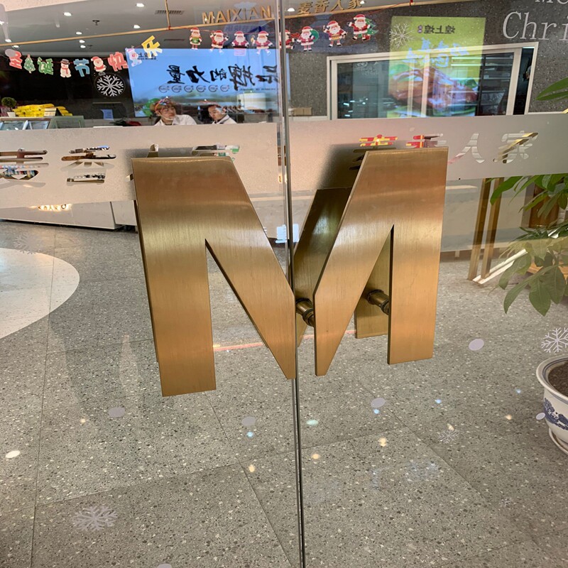 Glass door handle fine sand black hotel door handle side-mounted sliding door wooden door shop door stainless steel long handrail