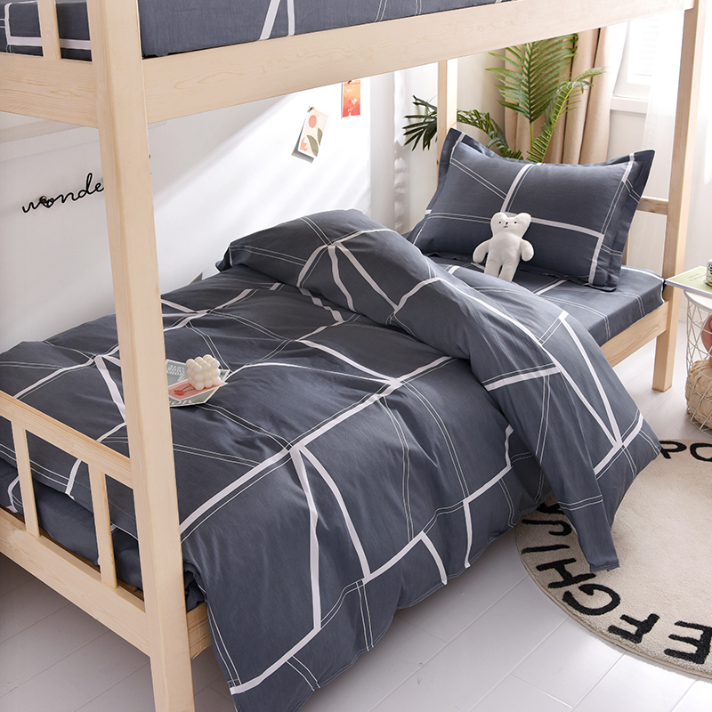 Three-piece cotton student dorm room suite All cotton sheets are set for four-piece single bed quilt suit 6
