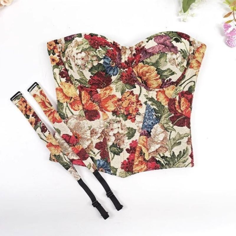 Strappy Camisole with Chest Pads, Jacquard Fishbone Bra, Outerwear for Gathering Side Breasts, Camellia Tube Top, Dress Shapewear Top Strappy Camisole with Chest Pads, Jacquard Fishbone Bra, Outerwear for Gathering Side Breasts, Camellia Tube Top, Dress Shapewear Top