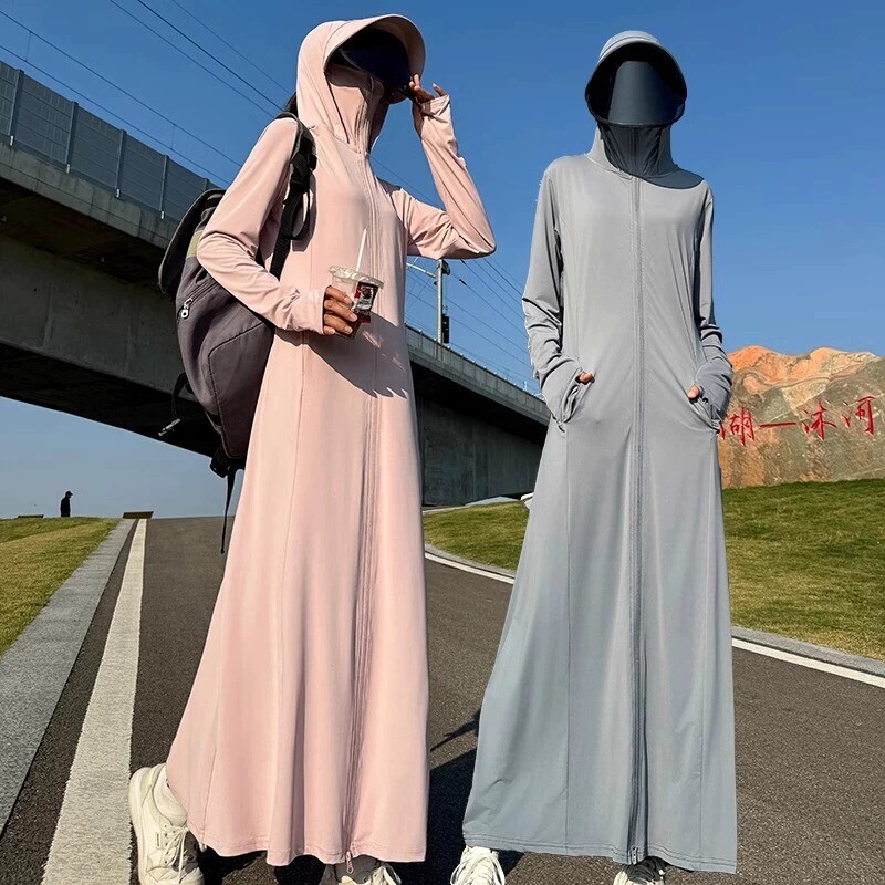Japanese Sun Protection Clothing for Women, Summer 2026 New Long Coat, Uv Breathable Full-Body Cover-Up, Ice Silk Thin Style