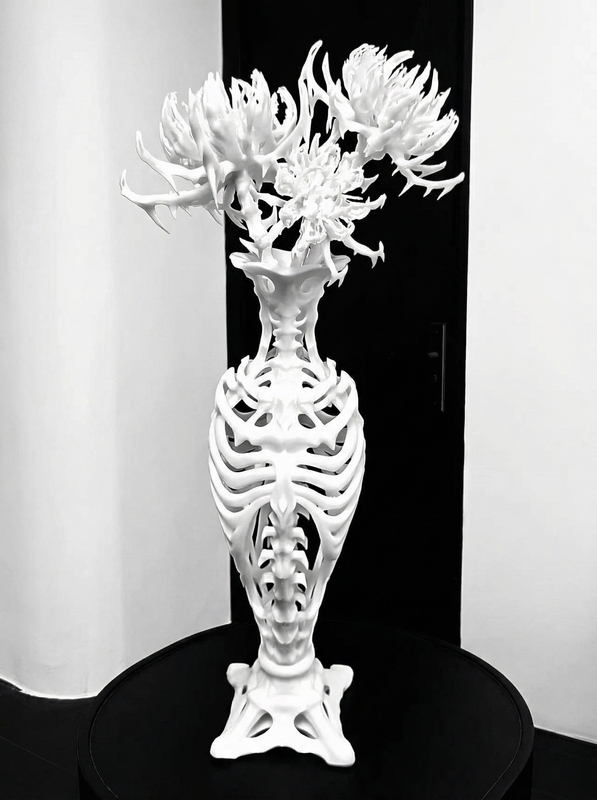 Void Realm「Twin Realms」Dark Gothic Home Skeleton Vase + Flower Arrangement Hairpin Decorative Ornament Void Realm「Twin Realms」Dark Gothic Home Skeleton Vase + Flower Arrangement Hairpin Decorative Ornament