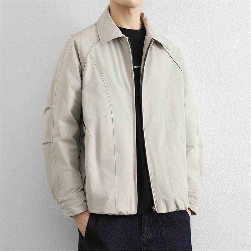 Romon 2025 Lapel down Jacket Men's Winter Warm Lightweight Jacket Simple Casual Winter Business Jacket