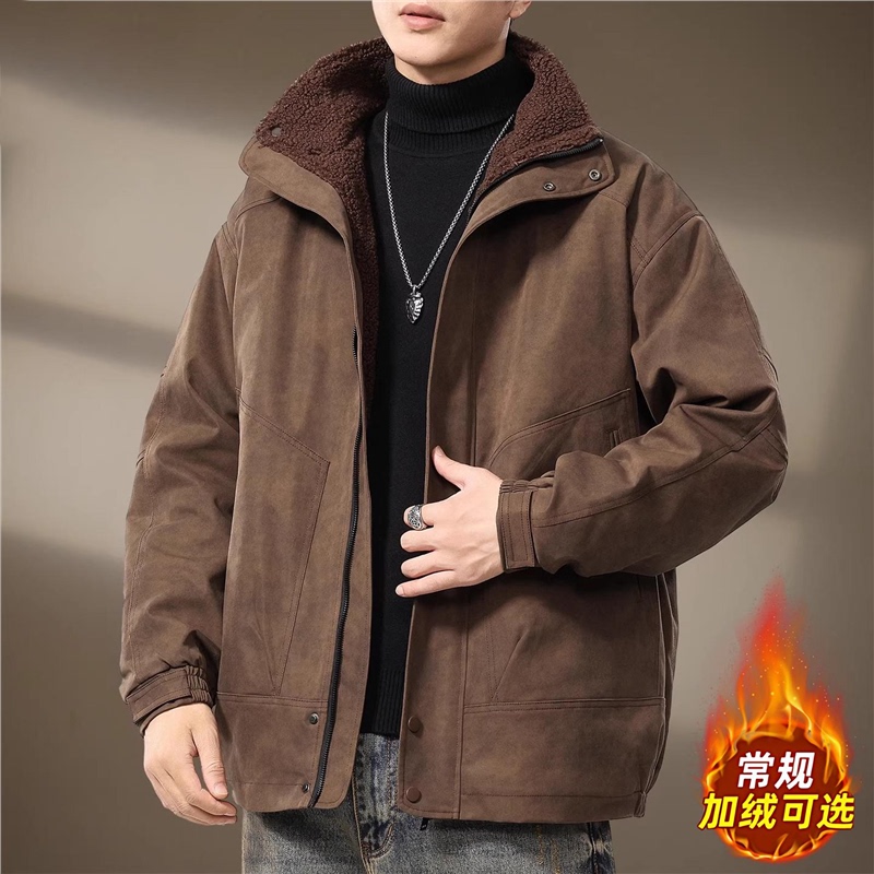 Romon High-End Lamb Wool Jacket for Men, 2026 Spring and Autumn New Style, Fleece-Lined and Thickened Casual Stand-Collar Men's Jacket Romon High-End Lamb Wool Jacket for Men, 2026 Spring and Autumn New Style, Fleece-Lined and Thickened Casual Stand-Collar Men's Jacket