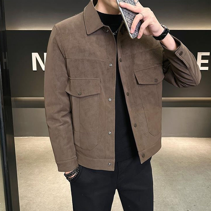 Romon Lightweight Men's down Jacket Spring and Autumn 2026 New Style Turn-Down Collar Thickened Cold-Proof Jacket High-End Suede Jacket Coat Romon Lightweight Men's down Jacket Spring and Autumn 2026 New Style Turn-Down Collar Thickened Cold-Proof Jacket High-End Suede Jacket Coat