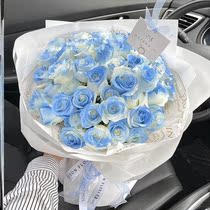 Michigan broken ice blue rose ice blue rose michgen crushed ice blue gradient flowers 99 bouquets