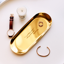 Brass Tray storage entrance key storage photo ornaments table jewelry tray custom Nordic ins style