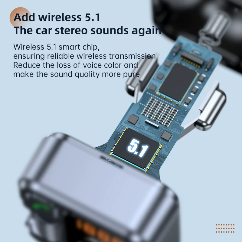 New FM Transmitter Handsfree Car Bluetooth 5.1 MP3 Player ST