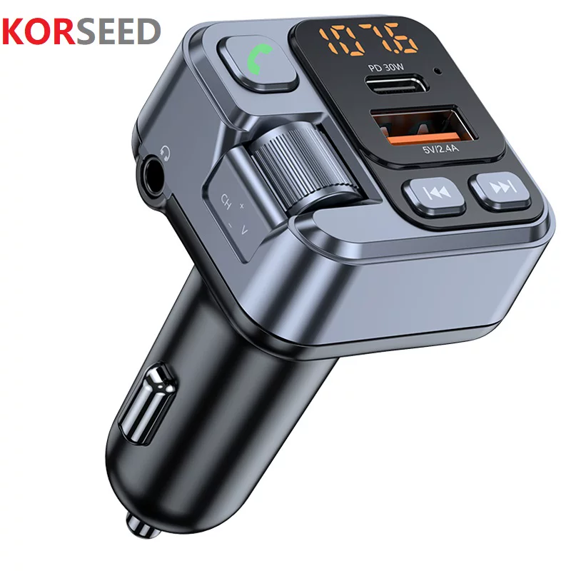 New FM Transmitter Handsfree Car Bluetooth 5.1 MP3 Player ST