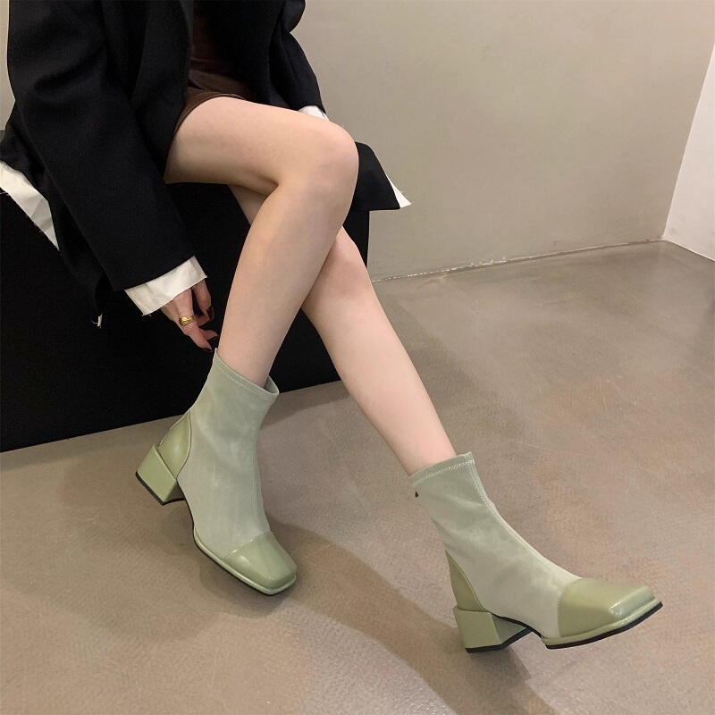 French-Style Chunky Heel Genuine Leather Martin Boots for Women, New Autumn Retro Ankle Boots, Slim Boots, Short Boots, Single Boots