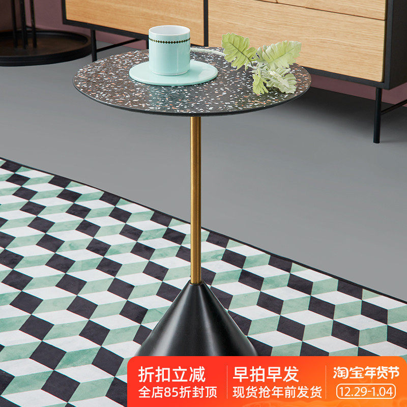 Small tea table, sofa, corner, living room, modern minimalist mini iron bedroom, bedside, Nordic small table, round table