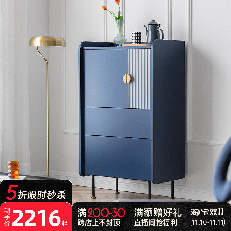 Storage cabinet drawer cabinet simple modern storage cabinet living room bedroom wall drawer cabinet light luxury Nordic small cabinet