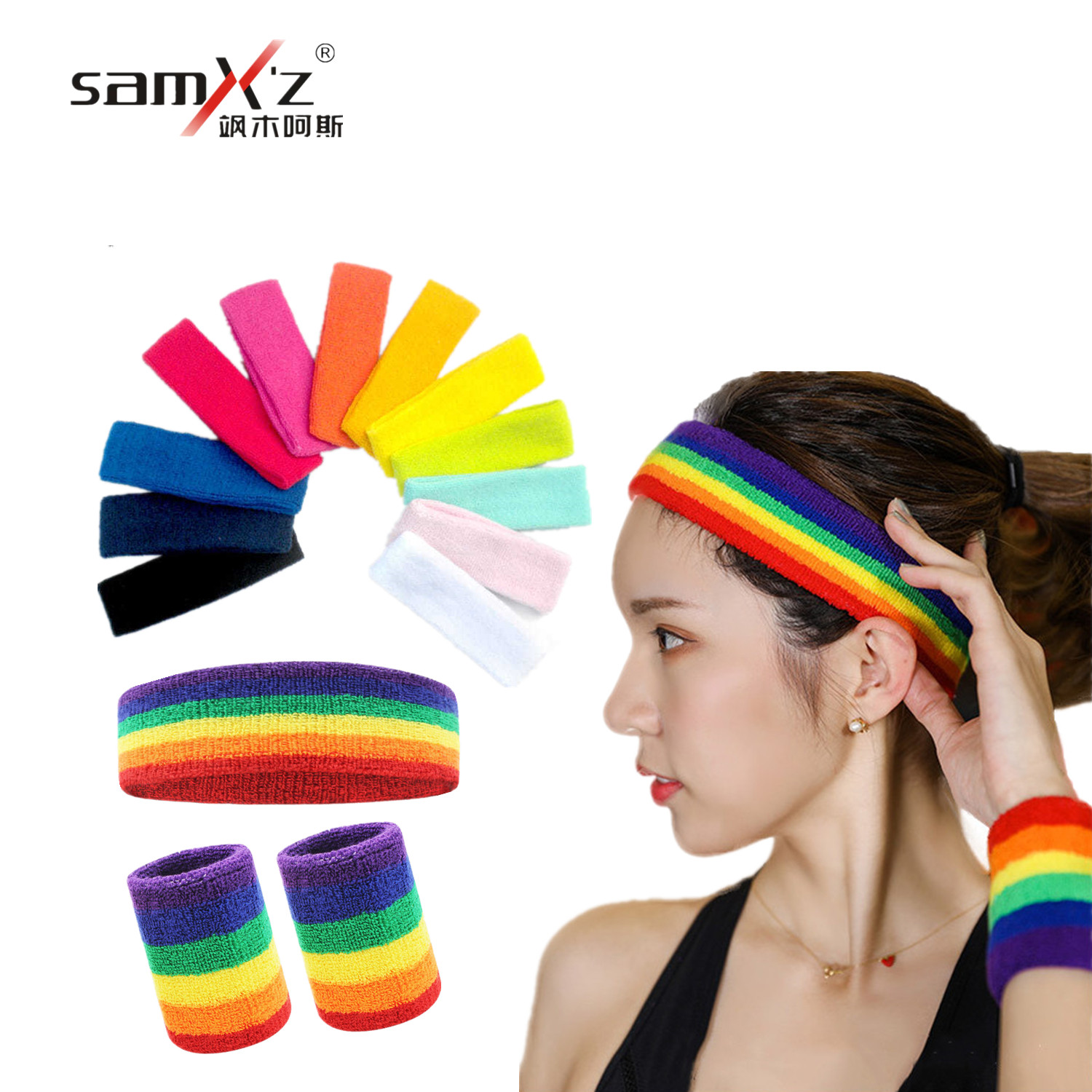 Sports forehead band sweat-absorbing hair band boys and girls running fitness antiperspirant belt sweat belt yoga headscarf headwear