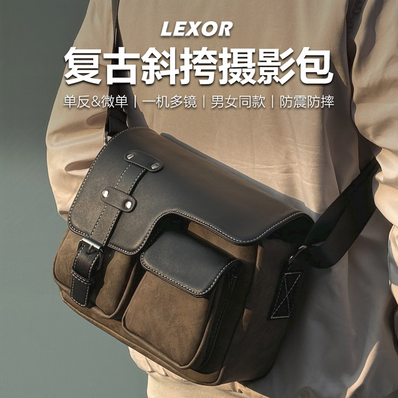 Camera Bag Portable Single-Shoulder Micro-Slr Crossbody Photography Bag with Inner Lining Suitable for Canon R8, Fujifilm Xt4, Sony A50
