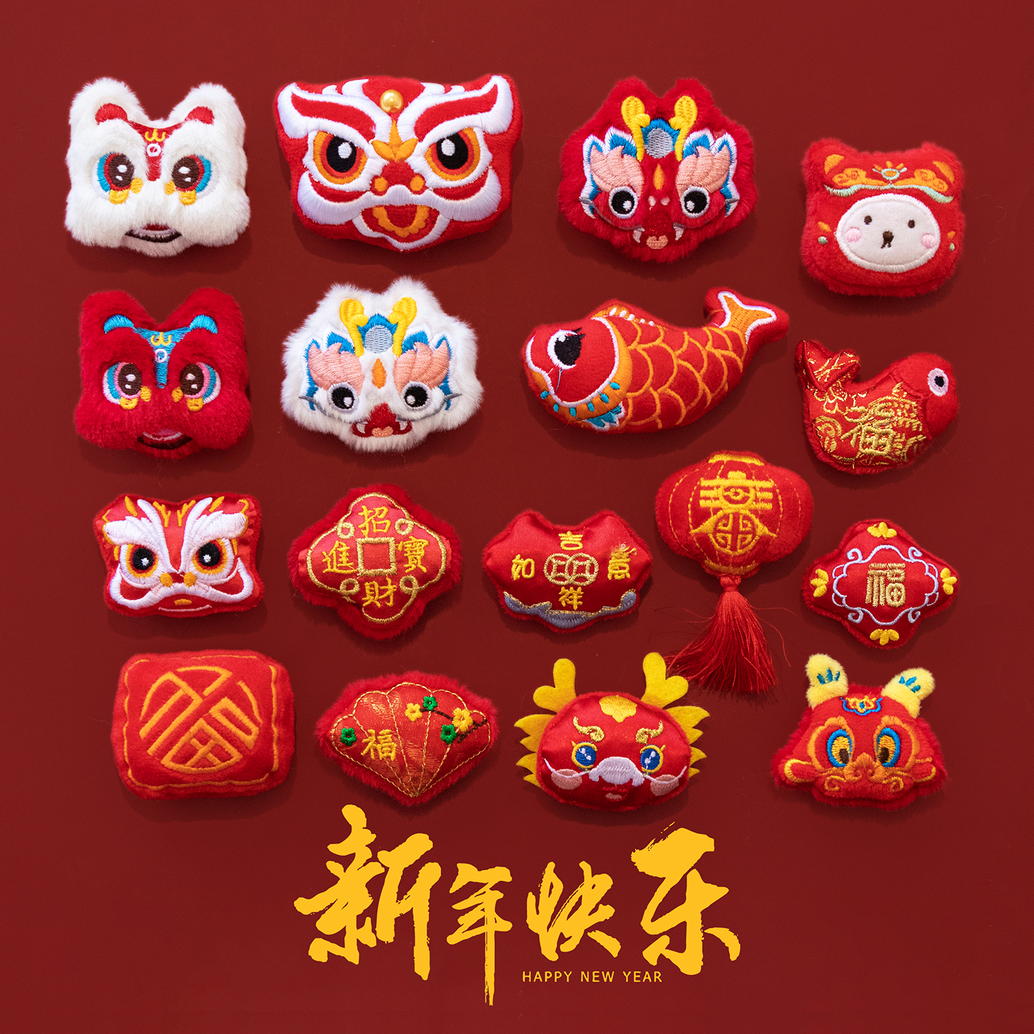 2024 New plush New Year gifts Spring Festival brooch Chest Needle Tide Sweater Decoration Accessories Do N't Pin Women Scarves small accessories-Taobao