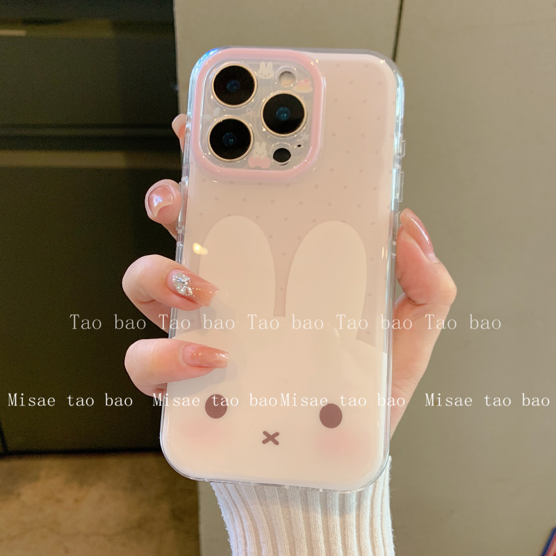 Korean and Japanese Cute Cartoon Rabbit with Chain Suitable for iPhone 17 Pro Max Phone Case, Girly Apple 16 Pro New Model 15 Pro Women's Niche 13 Silicone 14 Anti-Drop Full-Cover Soft Case Korean and Japanese Cute Cartoon Rabbit with Chain Suitable for iPhone 17 Pro Max Phone Case, Girly Apple 16 Pro New Model 15 Pro Women's Niche 13 Silicone 14 Anti-Drop Full-Cover Soft Case