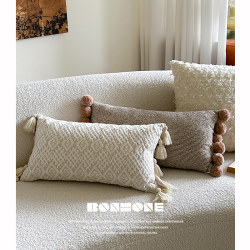 Retro Pillowcase, Living Room Sofa Pillow, High-End Bedside Simple Rectangular Office Lumbar Cushion, Accessible Luxury Backrest