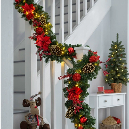 Рождественское цветочное кольцо 40cm50/60/80 Рождественская украшение творческая дверь висящая рождественская виноградная полоса Аранжировка сцены