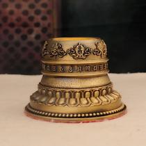 Buddhist scripture wheel base Tibetan pure copper hand-cranked barrel base hand-cranked gold wheel base universal household ornaments