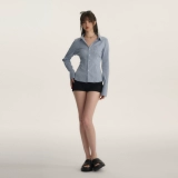 Осенняя рубашка, дизайнерский приталенный корсет, тренд сезона, облегающий крой