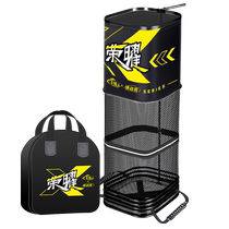 Square fish protection net packaging fish bag for wild fishing portable quick-drying rubberized fishing net pocket anti-hanging black pit fishing equipment