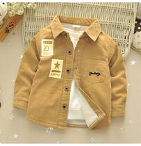 Childrens gush shirt male Baos new winter clothing 1-2-3-4-year-old children warm pure cotton lamp  
