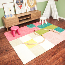 Pure color bedroom Carpet Living Room splicing Tetris Carpet cloakroom Book room AV Room full of custom-made bedside cushion