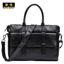 borggens handbag for men briefcase Business Brief about single shoulder skewed satchel casual file for business circumcision