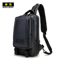borggens slanted satchel for men Leisure Han version Chest Bag Tide Card Single Shoulder Bag Multifunction Pitched Backpack Large Capacity
