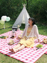 Picnic mat ins wind picnic spring camping waterproof picnic cloth mat thickened moisture-proof non-stick grass tent mat