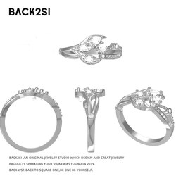 925 Sterling Silver Qi Yu Fishtail God의 결혼 손가락
