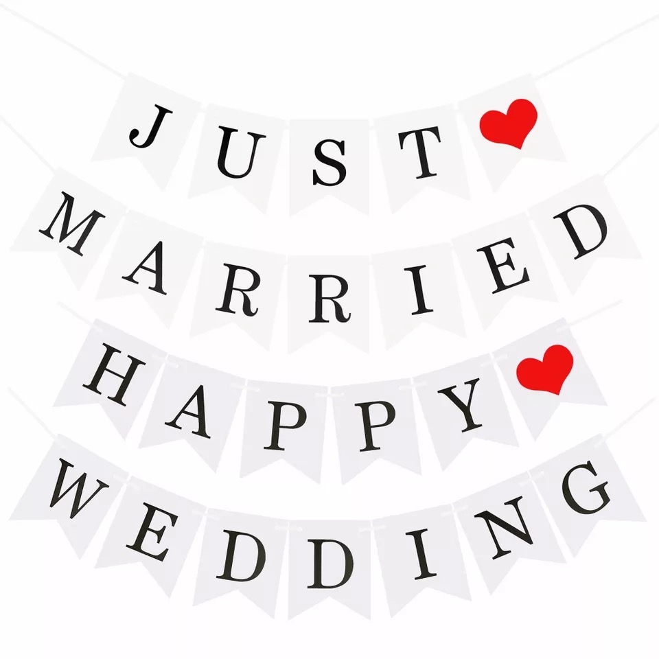 Happy Wedding Just Married Married Flag Happy Wedding House