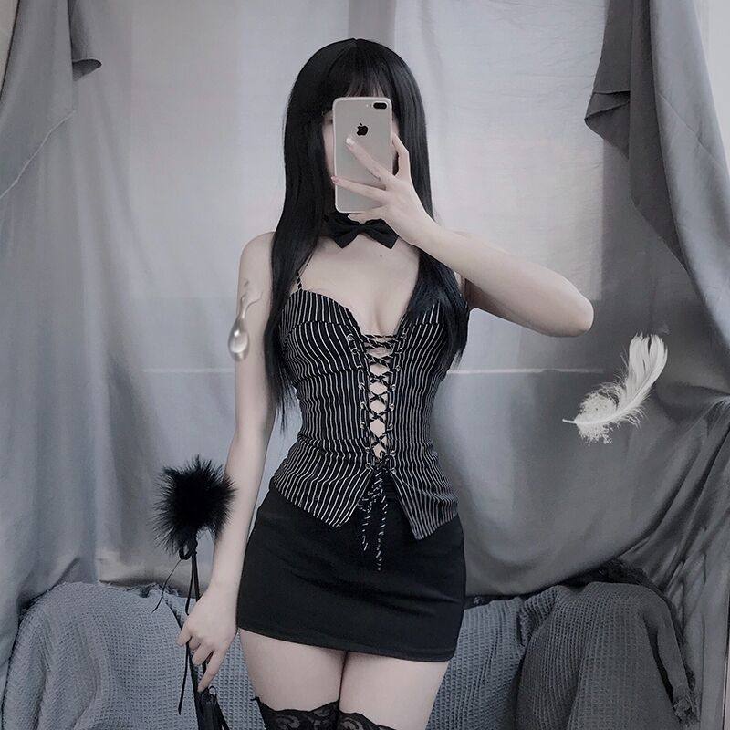 Sexy lingerie cosplay secretary uniform seduction Sexy bed passion free suit Perspective hot tease
