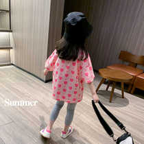 Girl Short Sleeve T-shirt 2022 Summer Dress New Child Loose Half Sleeve Blouse Big Boy Foreign Air Thin Compassionate Tide