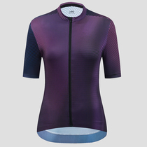 YKYWBIKE Summer Womens riding suit Short sleeves purple Bicycle suit breathable large-size outdoor sports bike wear
