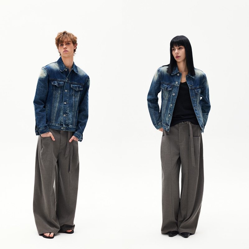 Dert "Milan Holiday" Water Ripple Denim Jacket, Cream Blue 14-Ounce Denim Slim-Fit Jacket Dert "Milan Holiday" Water Ripple Denim Jacket, Cream Blue 14-Ounce Denim Slim-Fit Jacket