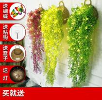 Stairway simulation Admiralty willow wall hanging hanging orchid decorative flower vine front desk air conditioning pipe blocking wall decoration