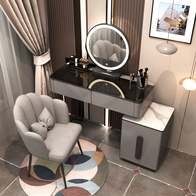 Dresser Makeup Mirror Bedroom Modern Minima Small Household Type Light Lavish Red Ins Nordic Desk Make-up Table-Taobao