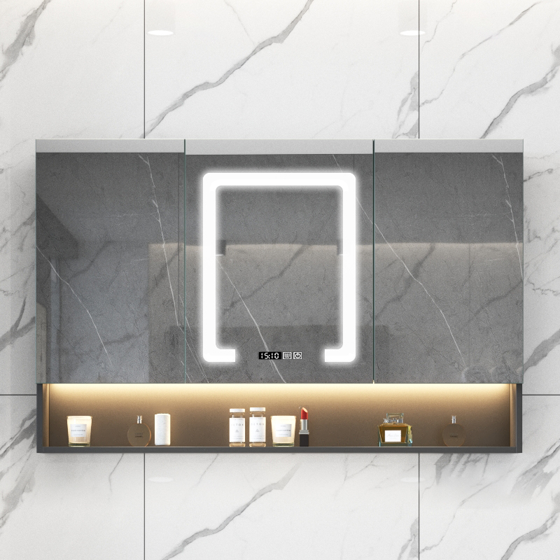 Smart anti-fog bathroom mirror cabinet hanging wall-style defogging with light makeup room mirror Bluetooth music lighting Feng Shui Mirror Cabinet