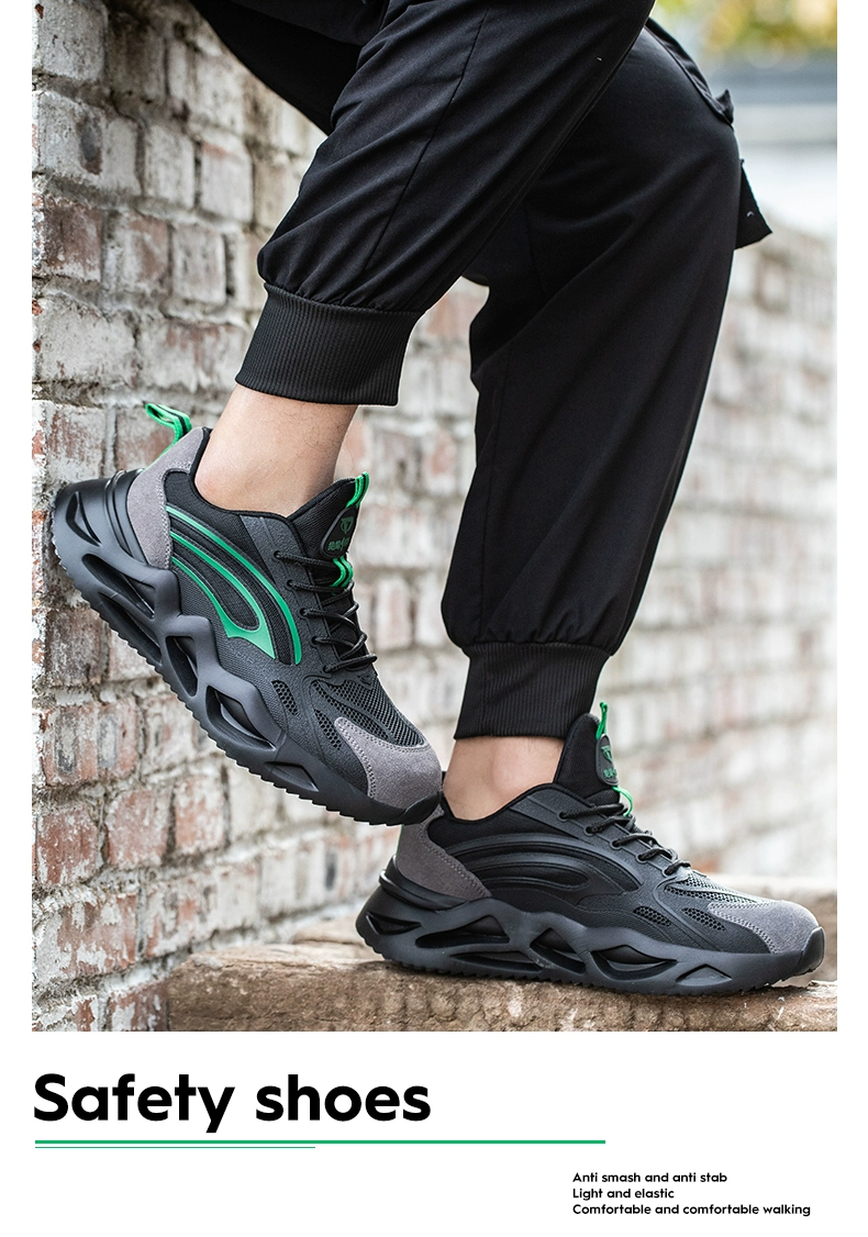Ultra-light labor protection shoes for men, plastic steel toe, four-season breathable, anti-smash, anti-puncture work wear-resistant, soft-soled electrical insulating shoes