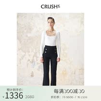 CRUSH Collection square collar Knitted Blouse Women Dress White skinny beat undershirt early fall wearing lap