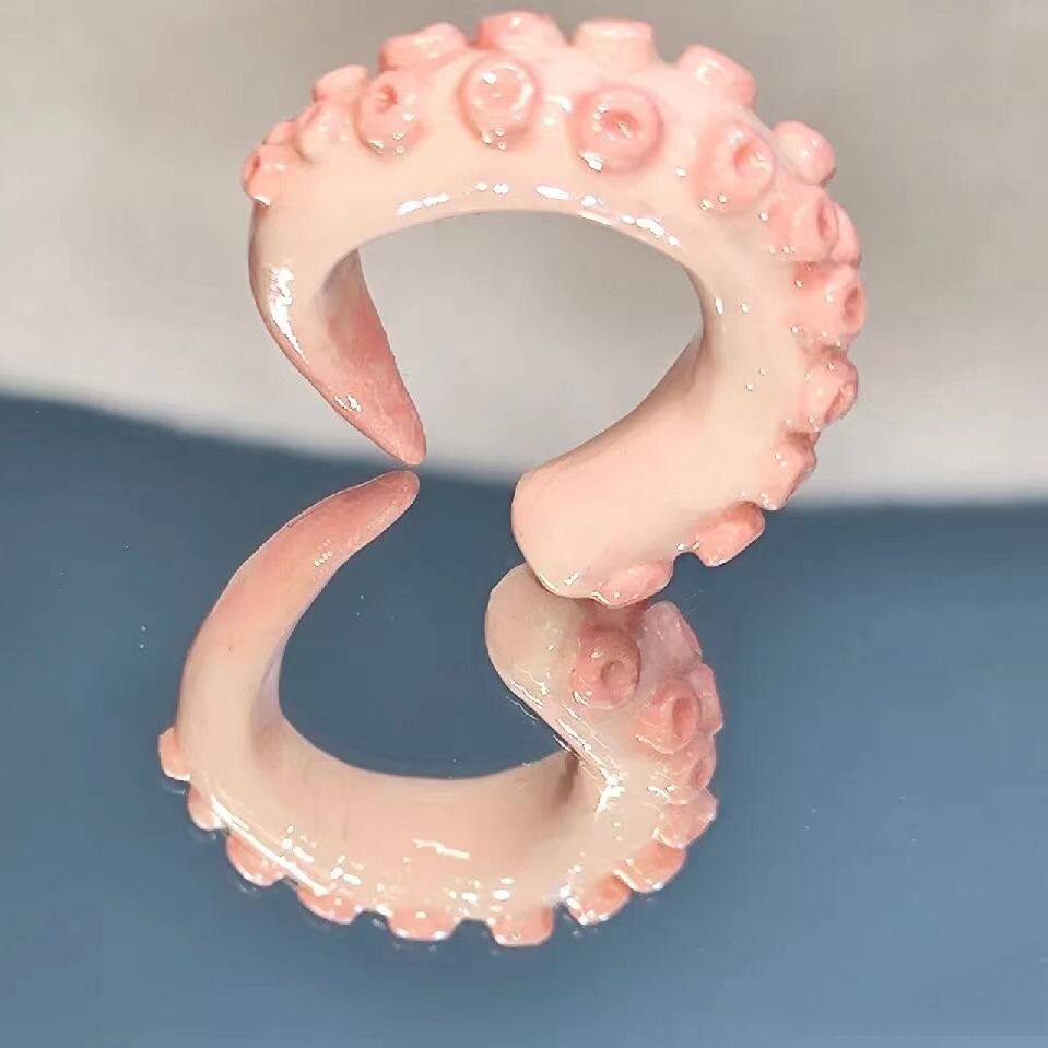 章鱼触手戒指ins小众学生潮酷辣妹开口冷门小玩意高级感罕见指环