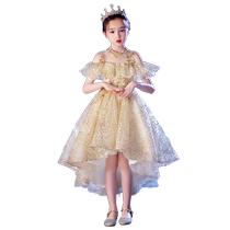 Childrens evening dress princess dress high-end host girl piano performance clothing catwalk flower girl wedding little girl spring