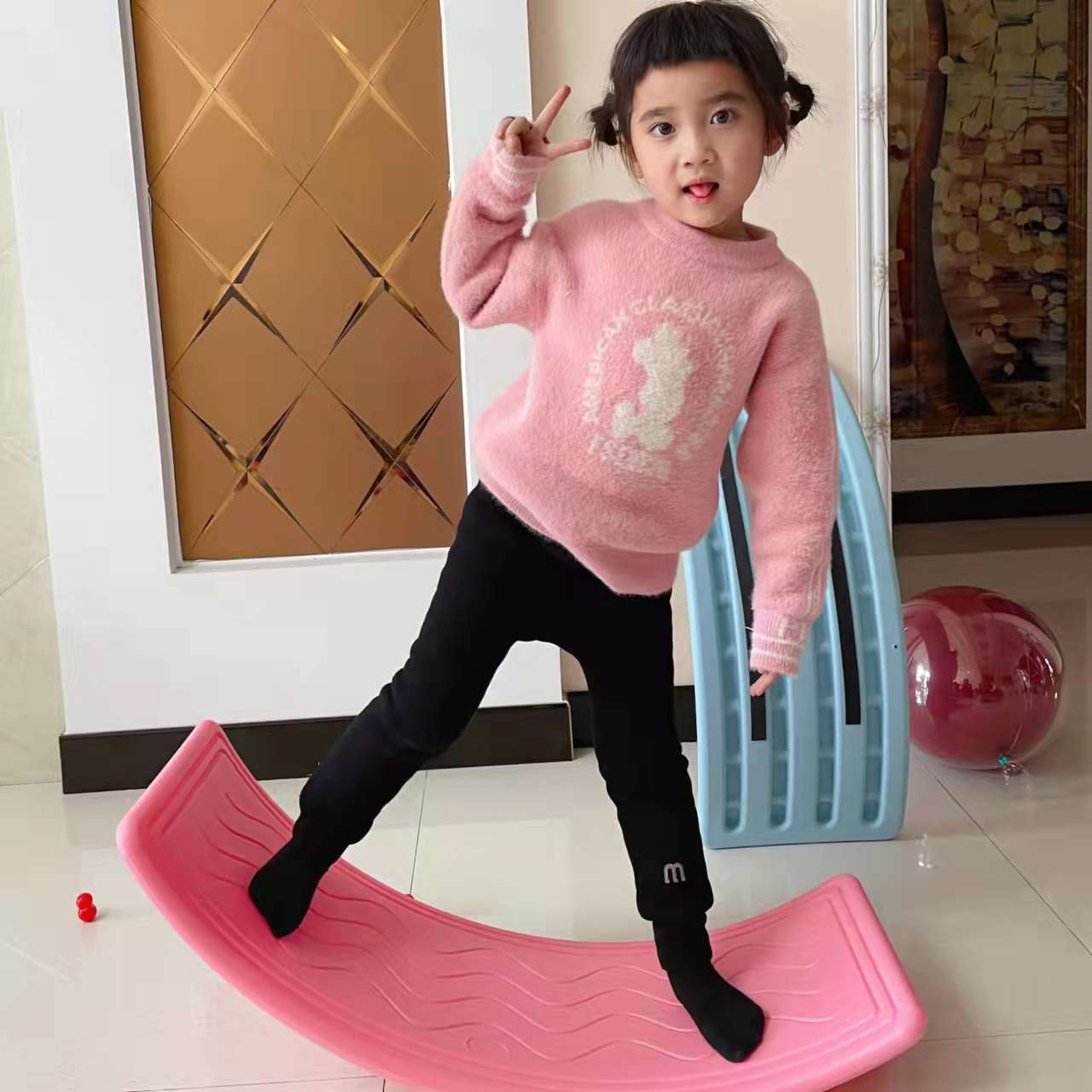 Children Indoor Stilts Board Smart Board Feel Integrated Training Curved Panel Balance Plate Bending Board Stilts Board Toys
