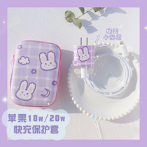 Apple 12 data cable protective cover mobile phone 20W charger special anti-break cartoon headset winding rope sticker
