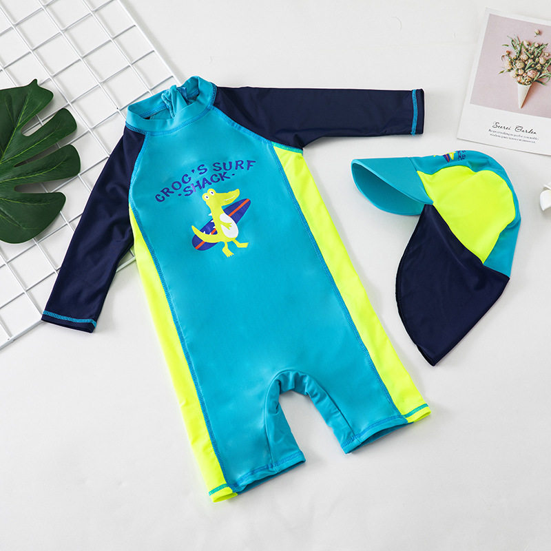 Spot Next Child Boy Boy Boy Sun Speed Dry Surf Clothing Small Middle Child Crocodile Swimsuit 120