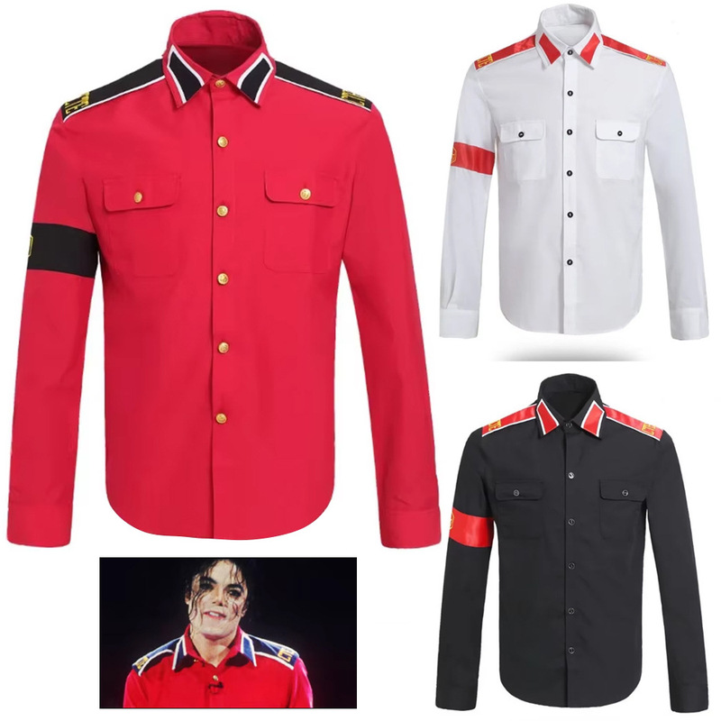 Medieval Michael Jackson Stage Performance Costume Rock Singer Performance Cosplay Shirt